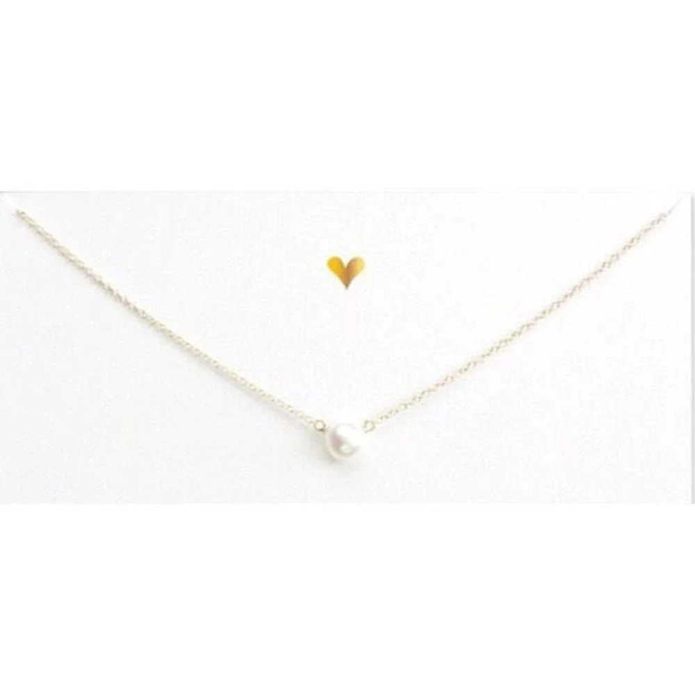 Bridesmaid Pearl Pendant Necklace Wedding Bridal Party Gift Silver Rose Gold